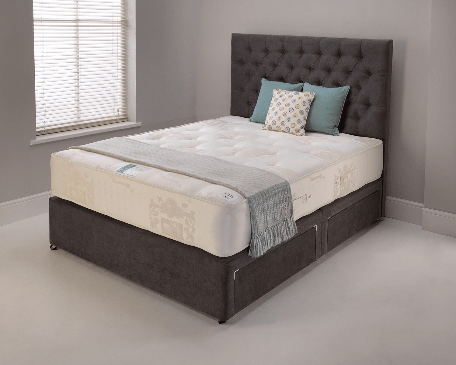 Sublime Rhea HB Drawer Divan in Graceland Graphite